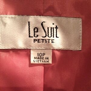 Le Suit Petite Rust Colored 2-pc Skirt Suit w Rear Flap 10P